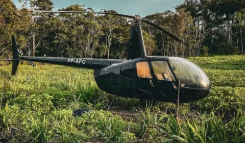 Polícia intercepta helicóptero com 256 kg de drogas no Amazonas