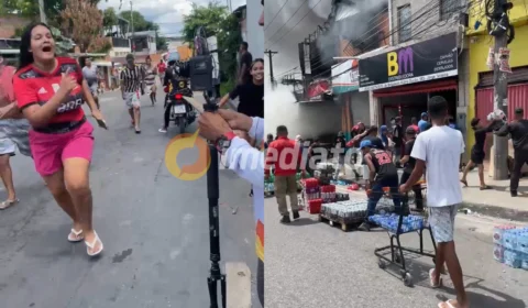 Fuxico: comerciantes salvam produtos que estariam sendo saqueados durante incêndio em distribuidora