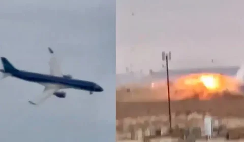 Vídeo: veja o momento em que avião da Azerbaijan Airlines cai no Cazaquistão