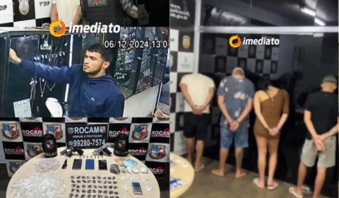 ROCAM prende criminoso após assalto a joalheria no centro de Manaus; Arma e drogas são apreendidas