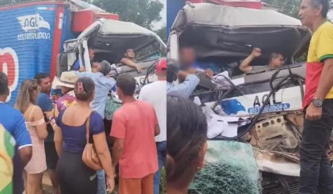 Vídeo: Homem morre após colisão entre ônibus escolar e caminhão na AM-070