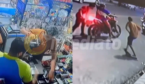 Vídeo: Criminosos roubam toda a renda de mercadinho durante assalto no Nova Cidade