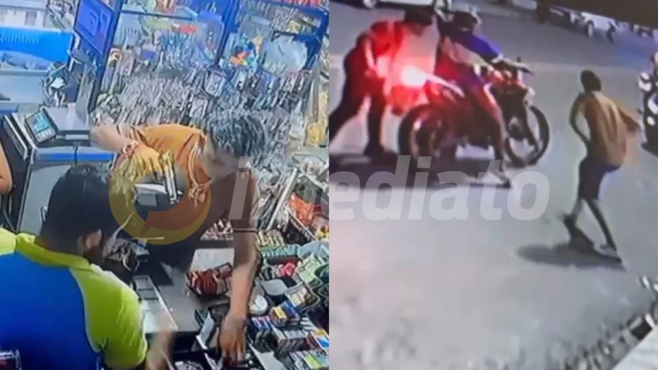 Vídeo: Criminosos roubam toda a renda de mercadinho durante assalto no Nova Cidade