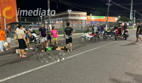 Mulher fica ferida após motorista de app realizar manobra proibida no Centro de Manaus