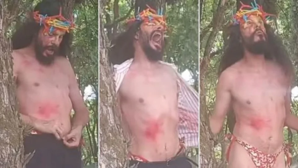 VEJA VÍDEO: ‘Jesus’ de fio-dental em bloco de carnaval gera polêmica e revolta