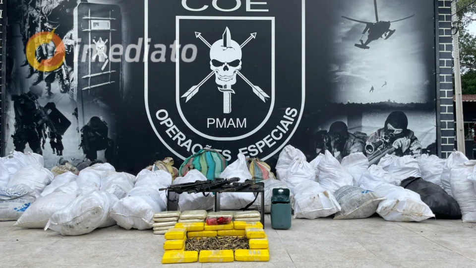 Polícia Militar e Polícia Federal apreendem 1,4 tonelada de drogas no Amazonas