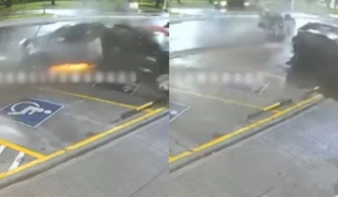 Acidente de carro é registrado na Avenida Efigênio Sales em Manaus