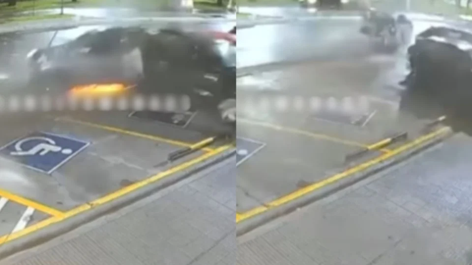 Acidente de carro é registrado na Avenida Efigênio Sales em Manaus