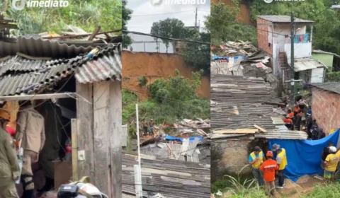 Duas pessoas seguem desaparecidas após deslizamento de terra no bairro Redenção