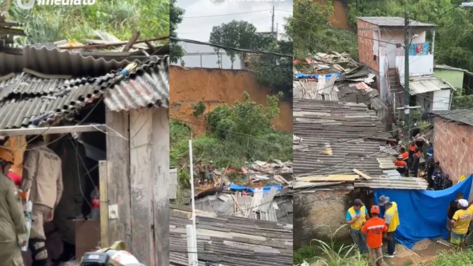 Duas pessoas seguem desaparecidas após deslizamento de terra no bairro Redenção