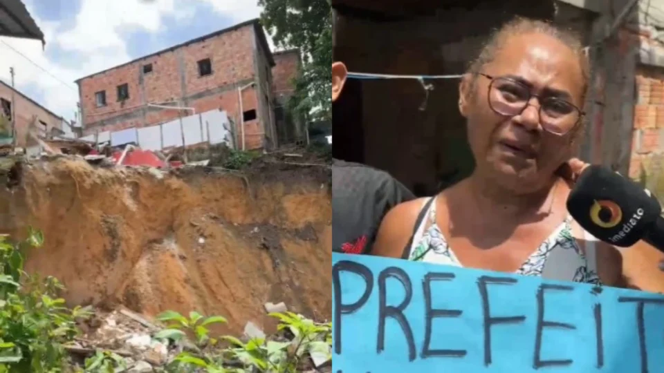 Erosão causa desabamento de casas e ameaça dezenas de famílias no bairro Mauazinho