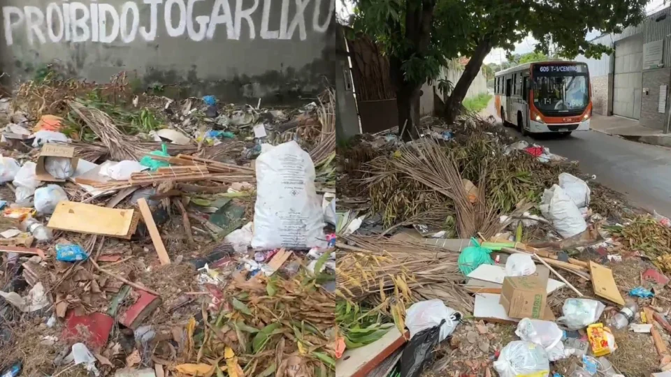Lixo toma conta de calçadas do bairro Aleixo, em Manaus