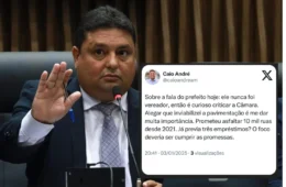 Caio André rebate acusações de David Almeida sobre atrasos no asfaltamento de Manaus