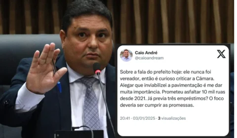 Caio André rebate acusações de David Almeida sobre atrasos no asfaltamento de Manaus