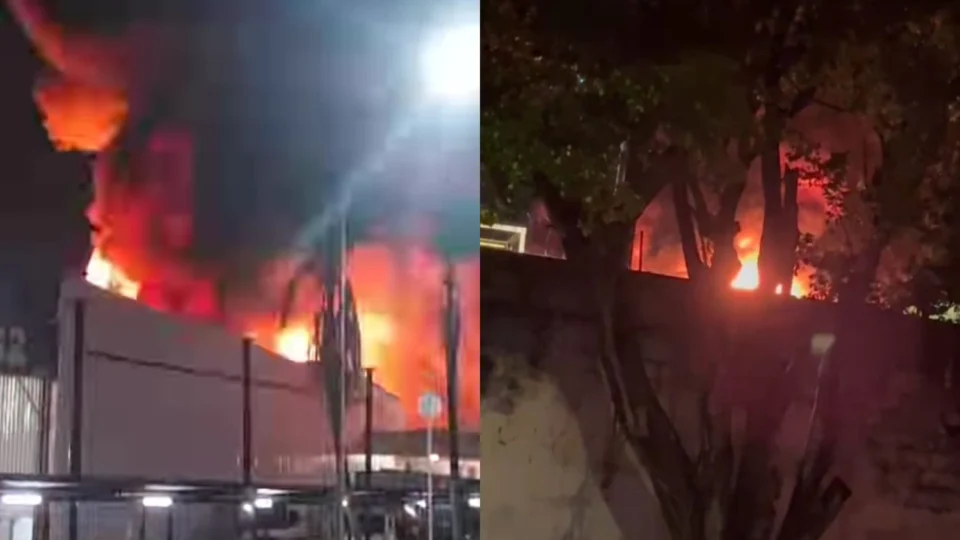 Incêndio de grandes proporções atinge galpão na fábrica da Ambev em Manaus