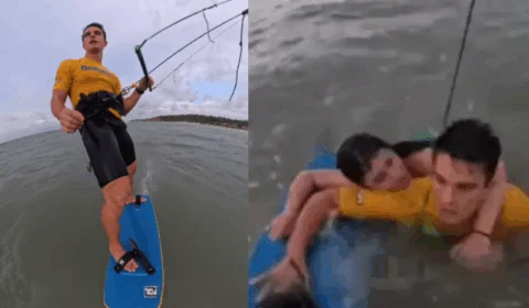 VEJA VÍDEO: atleta olímpico Bruno Lobo resgata adolescente em alto-mar