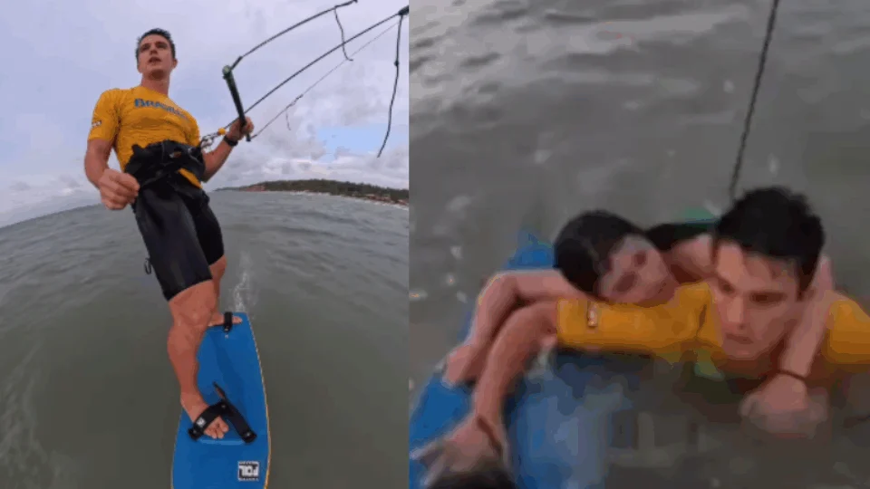 VEJA VÍDEO: atleta olímpico Bruno Lobo resgata adolescente em alto-mar