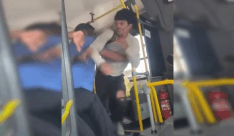 VEJA VÍDEO: cobrador e passageiro se agridem após problema com cartão de ônibus