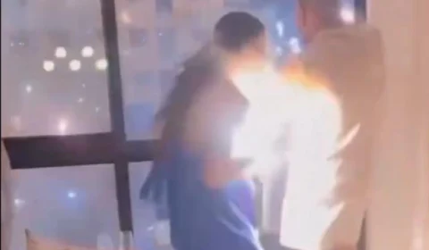 VEJA VÍDEO: fogo de artifício invade apartamento e queima corpo de mulher