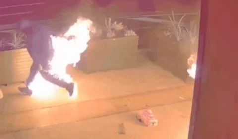 VEJA VÍDEO: suspeito de incêndio criminoso coloca fogo nas próprias calças