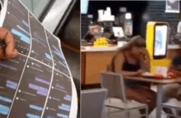 VEJA VÍDEO: com prints na mão, mulher flagra marido e amante em shopping