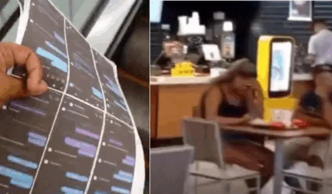 VEJA VÍDEO: com prints na mão, mulher flagra marido e amante em shopping