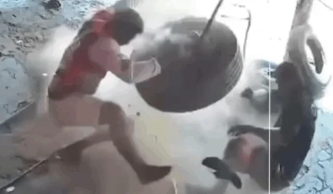 VEJA VÍDEO: mecânicos sofrem susto em borracharia após pneu explodir