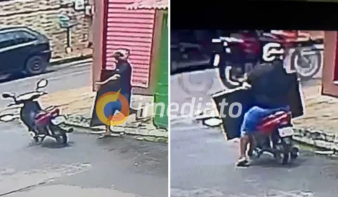 VEJA VÍDEO: homem invade lanchonete e furta televisão e notebook no bairro Cidade Nova
