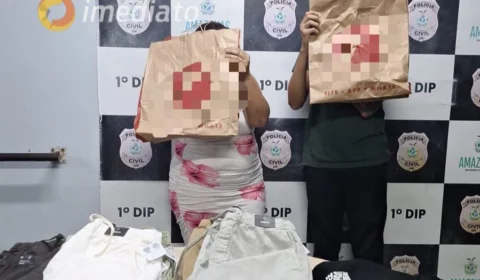 Casal é preso tentando furtar mais de 30 bermudas em shopping de Manaus
