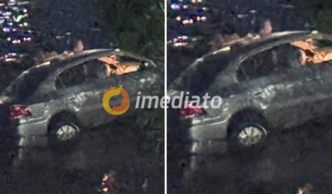 VEJA VÍDEO: motorista perde controle de carro e cai dentro de igarapé no bairro Compensa