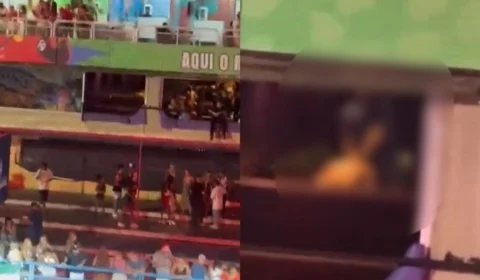 VEJA VÍDEOS: casal é flagrado em momentos picantes em camarote na Sapucaí