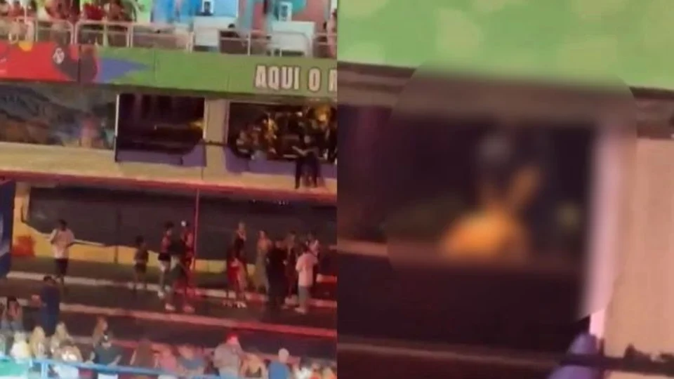 VEJA VÍDEOS: casal é flagrado em momentos picantes em camarote na Sapucaí
