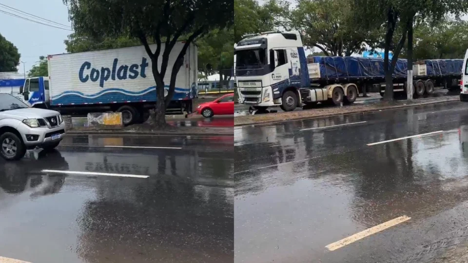Acidente entre caminhão e carreta trava trânsito na zona leste de Manaus