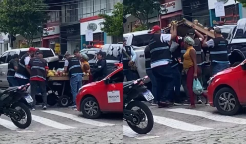 Fiscais apreendem mercadoria e humilham vendedora ambulante no Centro de Manaus