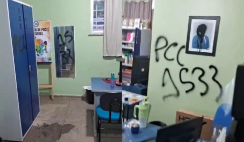 Vandalismo em escola de Boa Vista deixa salas destruídas e pichações de facção