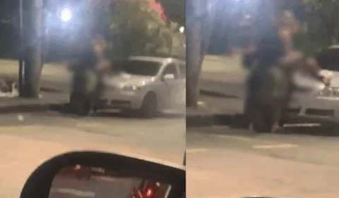 VEJA VÍDEO: casal é flagrado em momentos picantes no capô do carro