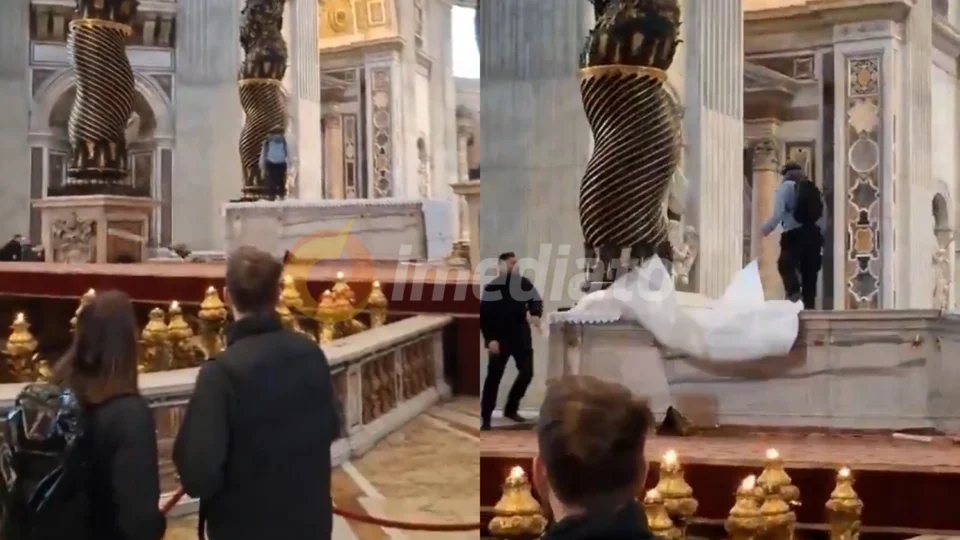 Vídeo: Homem invade altar sagrado e quebra peças históricas no Vaticano