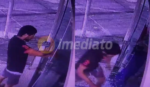 Vídeo: noiado arromba drogaria e furta produtos pela segunda vez em Fevereiro