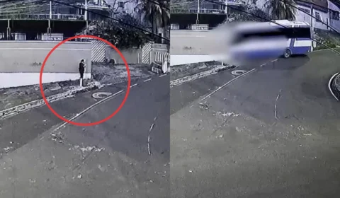 Vídeo mostra o momento em que técnica de enfermagem é atropelada por micro-ônibus em Manaus