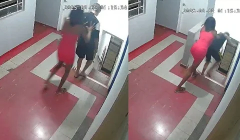 VEJA VÍDEO: mulher empurra idoso de escada durante assalto; suspeita foi morta