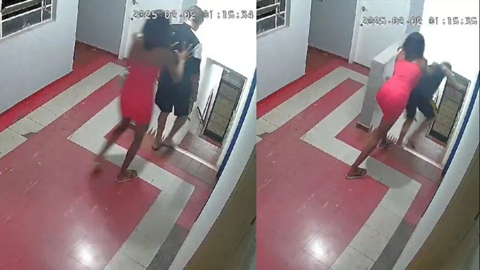 VEJA VÍDEO: mulher empurra idoso de escada durante assalto; suspeita foi morta