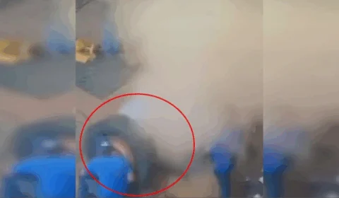 VEJA VÍDEO: borracheiro é atingido por pneu de caminhão que explodiu em oficina