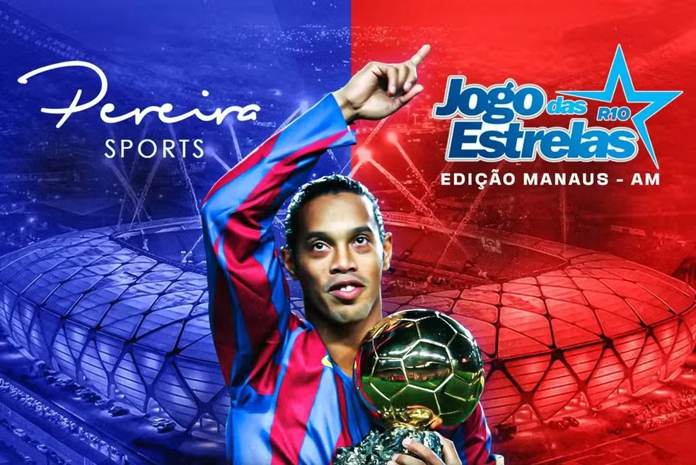 Manaus recebe o ‘Jogo das Estrelas’ com Ronaldinho Gaúcho na Arena da Amazônia