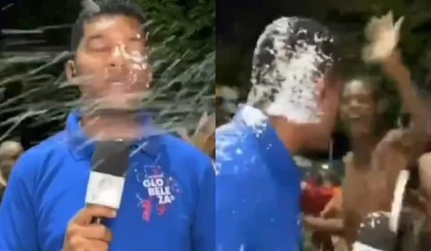 VEJA VÍDEO: repórter da Globo leva spray de espuma no rosto e é roubado ao vivo