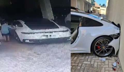 VEJA VÍDEO: criança liga Porsche de R$ 1 milhão do vizinho e bate no muro