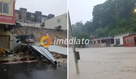 VEJA VÍDEOS: deslizamentos e alagações marcam terça-feira de Carnaval em Manaus
