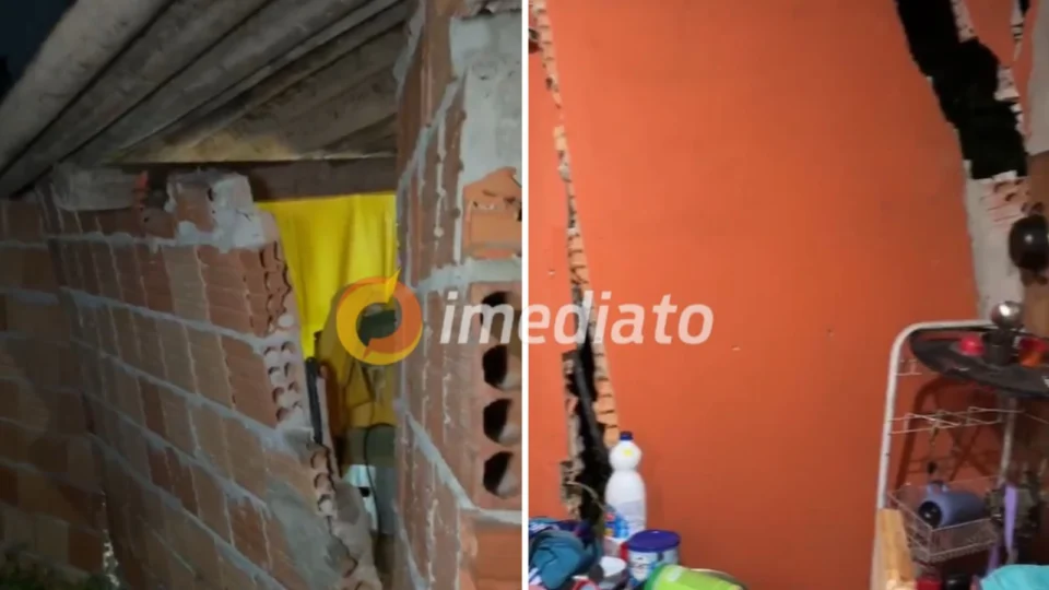 Desabamento de barranco alaga e destrói residência no bairro Gilberto Mestrinho