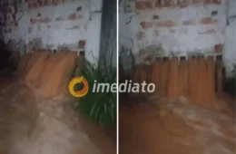 VEJA VÍDEO: oscilação de energia altera pressão de tubulação e causa vazamento na Avenida Coronel Teixeira