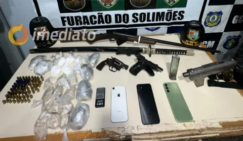 VÍDEO: polícia prende foragido da Justiça e apreende armas e drogas no Município de Coari