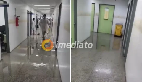 VEJA VÍDEOS: Hemoam alaga durante forte chuva em Manaus